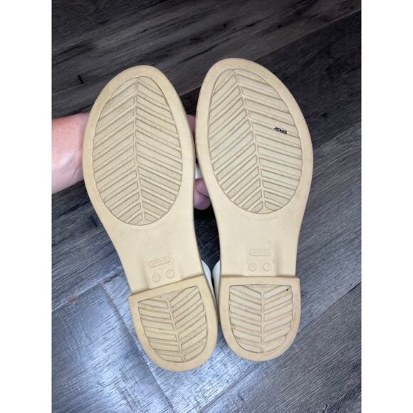 CROCS White and Tan Flats - Picture 7 of 9